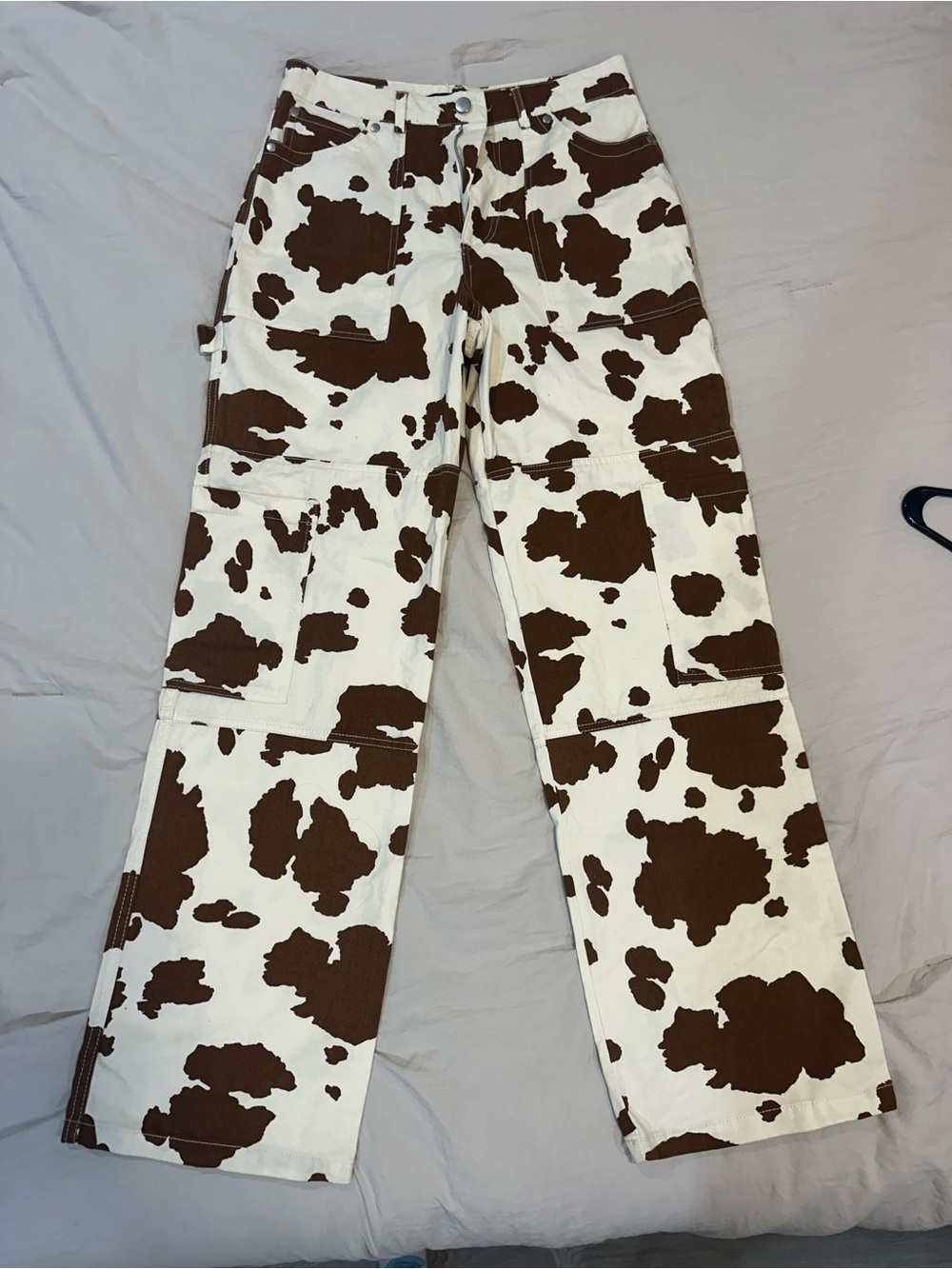 Forever 21 Brown and White Cow Print Cargo Pants
